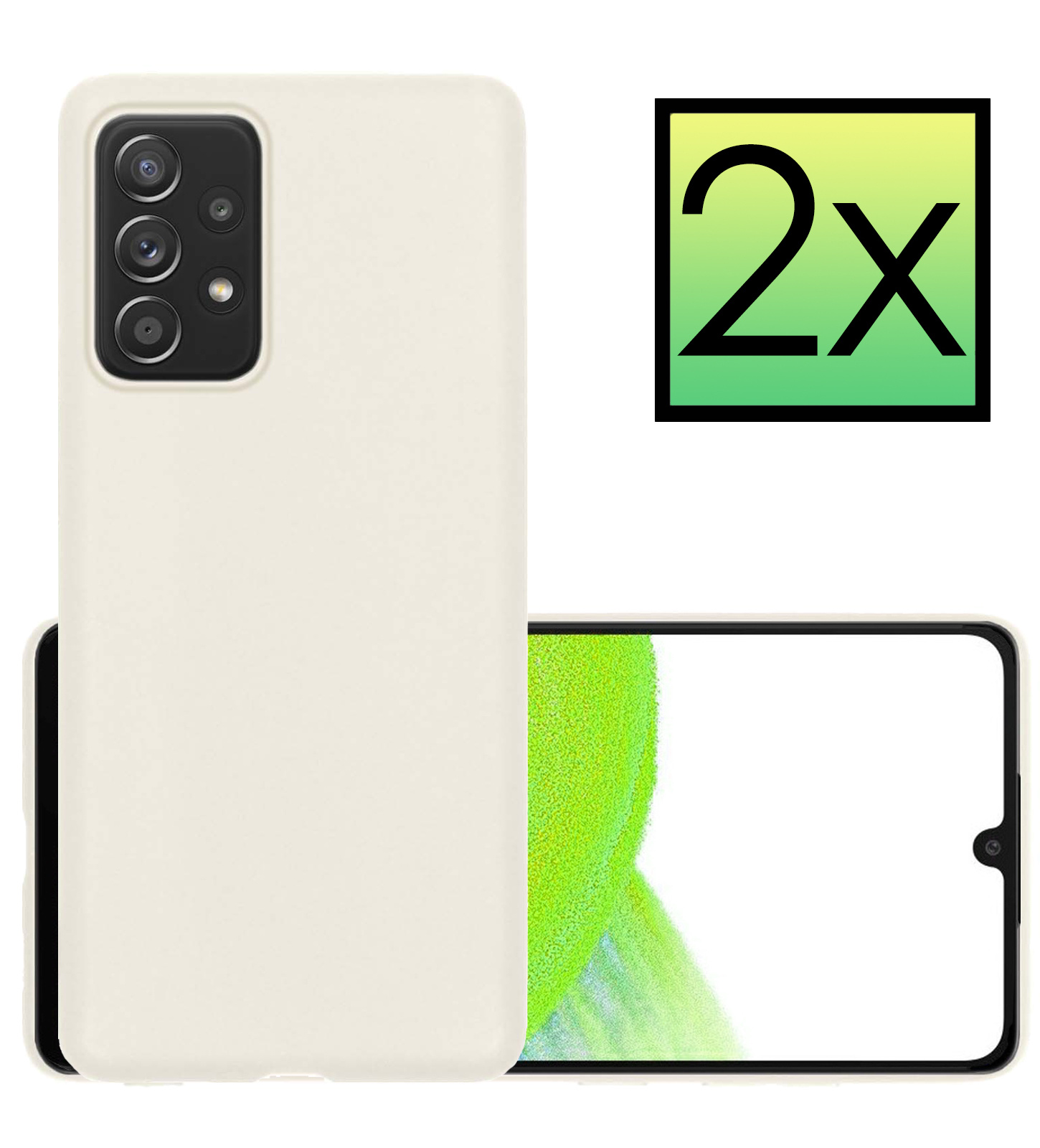 NoXx Hoes Geschikt voor Samsung A33 Hoesje Cover Siliconen Back Case Hoes - Wit - 2x