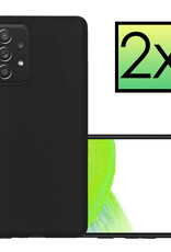NoXx Hoes Geschikt voor Samsung A33 Hoesje Cover Siliconen Back Case Hoes - Zwart - 2x