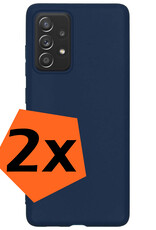 Nomfy Hoesje Geschikt voor Samsung A33 Hoesje Siliconen Cover Case - Hoes Geschikt voor Samsung Galaxy A33 Hoes Back Case - 2-PACK - Donkerblauw