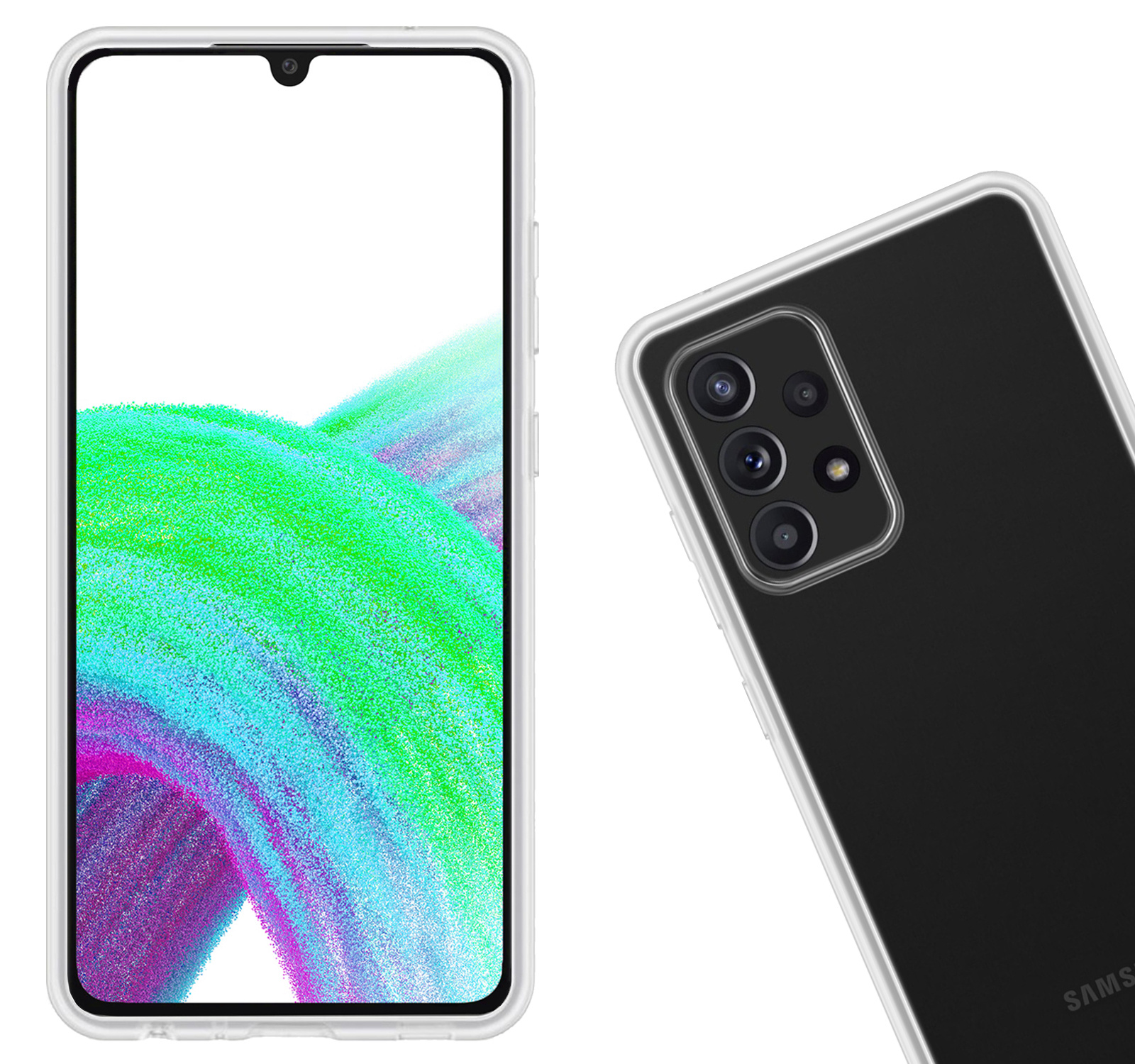 Nomfy Hoesje Geschikt voor Samsung A33 Hoesje Siliconen Cover Case - Hoes Geschikt voor Samsung Galaxy A33 Hoes Back Case - 2-PACK - Transparant