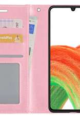 BASEY. Hoes Geschikt voor Samsung A33 Hoesje Bookcase Hoes Flip Case Book Cover - Hoesje Geschikt voor Samsung Galaxy A33 Hoes Book Case Hoesje - Lichtroze