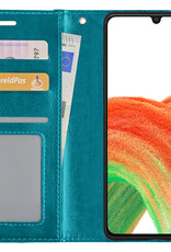 BASEY. Hoes Geschikt voor Samsung A33 Hoesje Bookcase Hoes Flip Case Book Cover - Hoesje Geschikt voor Samsung Galaxy A33 Hoes Book Case Hoesje - Turquoise