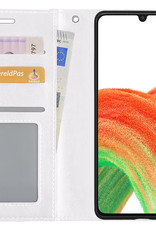 BASEY. Hoes Geschikt voor Samsung A33 Hoesje Bookcase Hoes Flip Case Book Cover - Hoesje Geschikt voor Samsung Galaxy A33 Hoes Book Case Hoesje - Wit