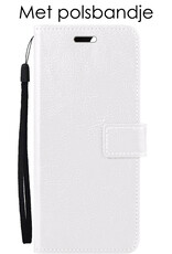 NoXx Hoes Geschikt voor Samsung A33 Hoesje Book Case Hoes Flip Cover Wallet Bookcase - Wit