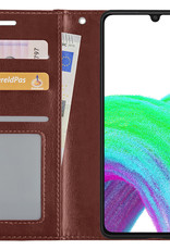 Nomfy Hoesje Geschikt voor Samsung A33 Hoes Bookcase Flipcase Book Cover - Hoes Geschikt voor Samsung Galaxy A33 Hoesje Book Case - Bruin
