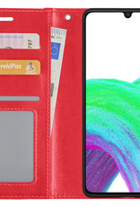 Nomfy Hoesje Geschikt voor Samsung A33 Hoes Bookcase Flipcase Book Cover - Hoes Geschikt voor Samsung Galaxy A33 Hoesje Book Case - Rood