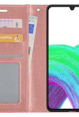 Nomfy Hoesje Geschikt voor Samsung A33 Hoes Bookcase Flipcase Book Cover - Hoes Geschikt voor Samsung Galaxy A33 Hoesje Book Case - Rosé goud