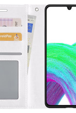 Nomfy Hoesje Geschikt voor Samsung A33 Hoes Bookcase Flipcase Book Cover - Hoes Geschikt voor Samsung Galaxy A33 Hoesje Book Case - Wit