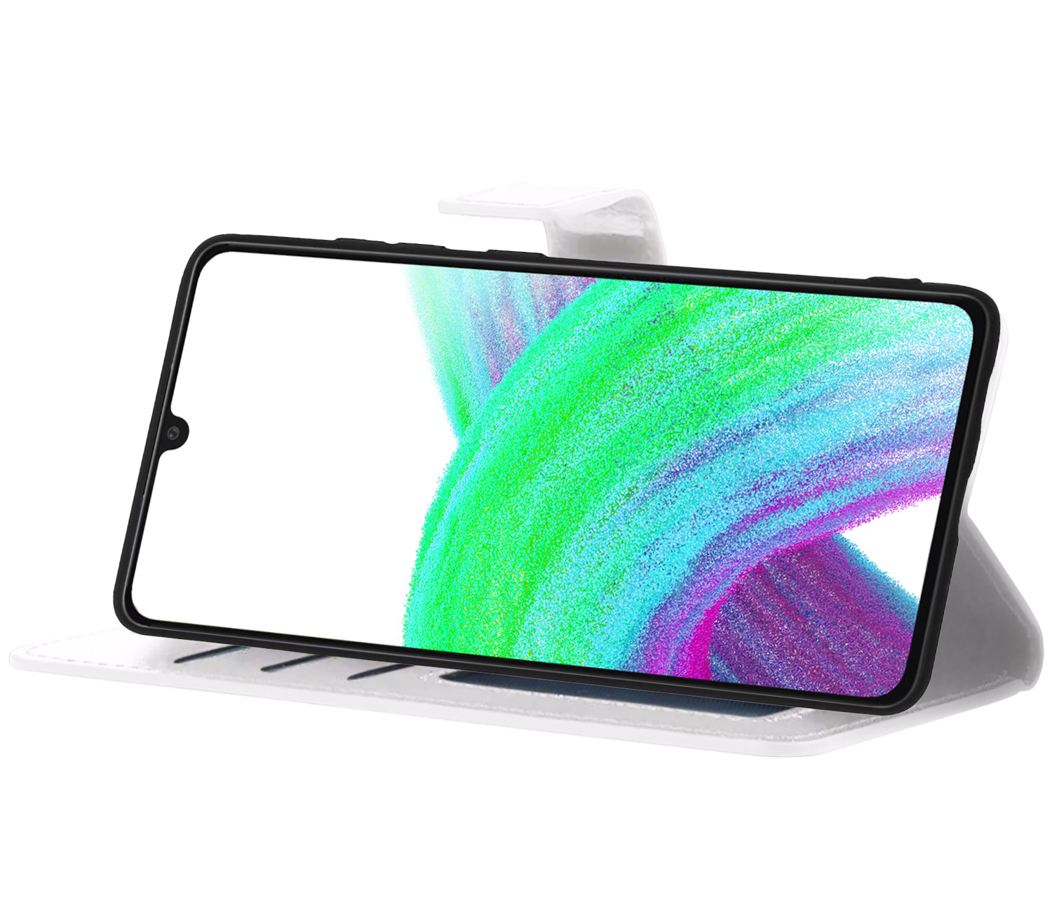 Nomfy Hoesje Geschikt voor Samsung A33 Hoes Bookcase Flipcase Book Cover - Hoes Geschikt voor Samsung Galaxy A33 Hoesje Book Case - Wit