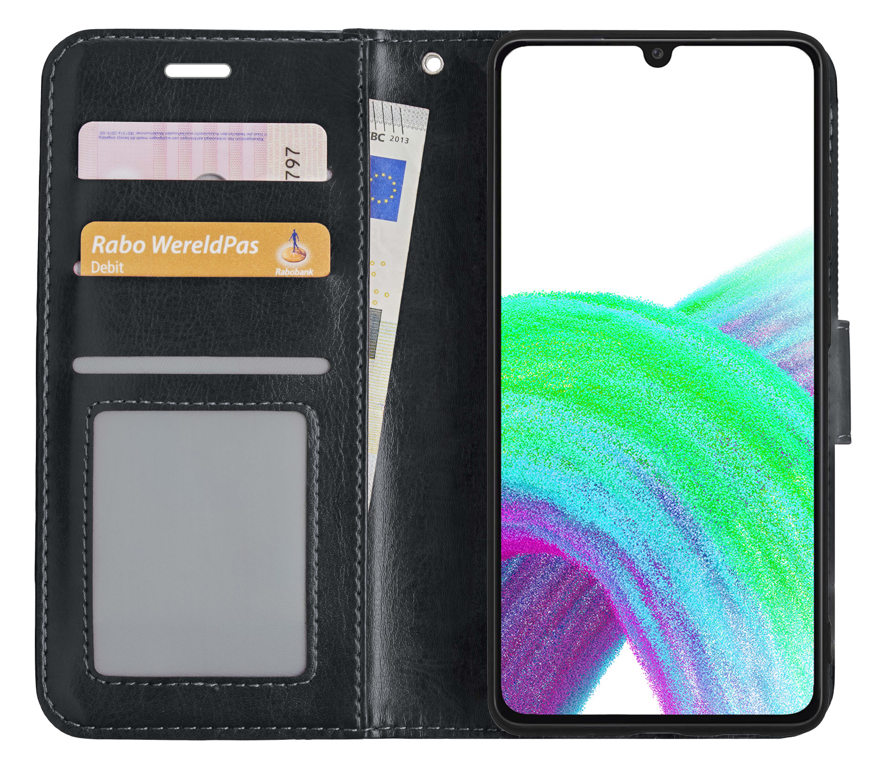 Nomfy Hoesje Geschikt voor Samsung A33 Hoes Bookcase Flipcase Book Cover - Hoes Geschikt voor Samsung Galaxy A33 Hoesje Book Case - Zwart