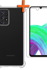 Nomfy Hoesje Geschikt voor Samsung A33 Hoesje Shock Proof Cover Case Shockproof Met Screenprotector - Hoes Geschikt voor Samsung Galaxy A33 Hoes Siliconen Back Case - Transparant