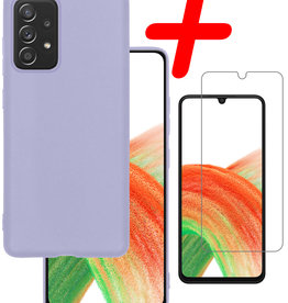 BASEY. BASEY. Samsung Galaxy A33 Hoesje Siliconen Met Screenprotector - Lila