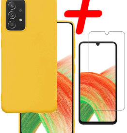 BASEY. BASEY. Samsung Galaxy A33 Hoesje Siliconen Met Screenprotector - Geel
