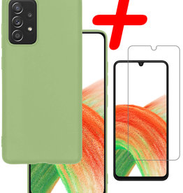 BASEY. BASEY. Samsung Galaxy A33 Hoesje Siliconen Met Screenprotector - Groen