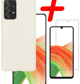 BASEY. BASEY. Samsung Galaxy A33 Hoesje Siliconen Met Screenprotector - Wit