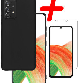BASEY. BASEY. Samsung Galaxy A33 Hoesje Siliconen Met Screenprotector - Zwart