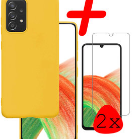 BASEY. BASEY. Samsung Galaxy A33 Hoesje Siliconen Met 2x Screenprotector - Geel