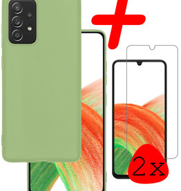 BASEY. BASEY. Samsung Galaxy A33 Hoesje Siliconen Met 2x Screenprotector - Groen