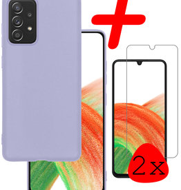 BASEY. BASEY. Samsung Galaxy A33 Hoesje Siliconen Met 2x Screenprotector - Lila
