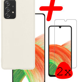 BASEY. BASEY. Samsung Galaxy A33 Hoesje Siliconen Met 2x Screenprotector - Wit