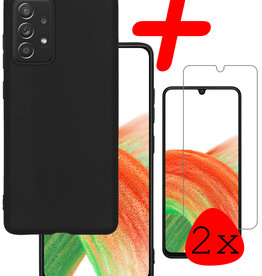 BASEY. BASEY. Samsung Galaxy A33 Hoesje Siliconen Met 2x Screenprotector - Zwart