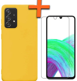 Nomfy Nomfy Samsung Galaxy A33 Hoesje Siliconen Met Screenprotector - Geel
