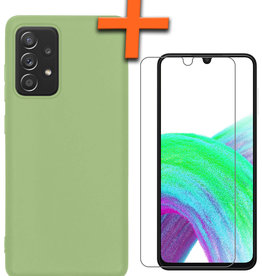 Nomfy Nomfy Samsung Galaxy A33 Hoesje Siliconen Met Screenprotector - Groen
