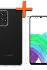 Nomfy Hoesje Geschikt voor Samsung A33 Hoesje Siliconen Cover Case Met Screenprotector - Hoes Geschikt voor Samsung Galaxy A33 Hoes Back Case - Transparant