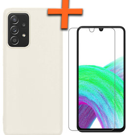 Nomfy Nomfy Samsung Galaxy A33 Hoesje Siliconen Met Screenprotector - Wit