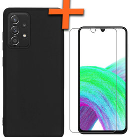 Nomfy Nomfy Samsung Galaxy A33 Hoesje Siliconen Met Screenprotector - Zwart