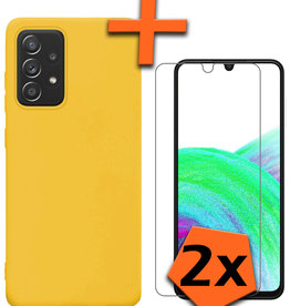 Nomfy Nomfy Samsung Galaxy A33 Hoesje Siliconen Met 2x Screenprotector - Geel