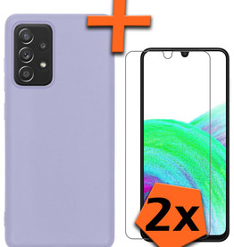 Nomfy Nomfy Samsung Galaxy A33 Hoesje Siliconen Met 2x Screenprotector - Lila