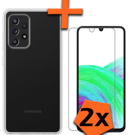 Nomfy Nomfy Samsung Galaxy A33 Hoesje Siliconen Met 2x Screenprotector - Transparant