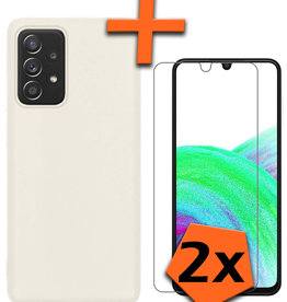 Nomfy Nomfy Samsung Galaxy A33 Hoesje Siliconen Met 2x Screenprotector - Wit