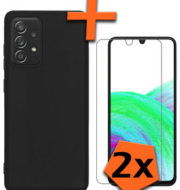 Nomfy Nomfy Samsung Galaxy A33 Hoesje Siliconen Met 2x Screenprotector - Zwart