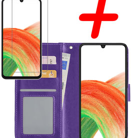 BASEY. BASEY. Samsung Galaxy A33 Hoesje Bookcase Paars Met Screenprotector