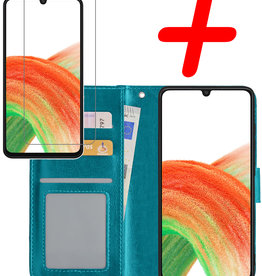 BASEY. BASEY. Samsung Galaxy A33 Hoesje Bookcase Turquoise Met Screenprotector