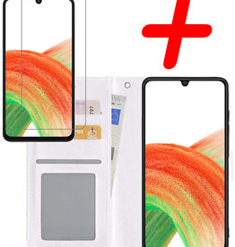 BASEY. BASEY. Samsung Galaxy A33 Hoesje Bookcase Wit Met Screenprotector