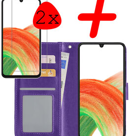 BASEY. BASEY. Samsung Galaxy A33 Hoesje Bookcase Paars Met 2x Screenprotector