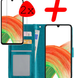 BASEY. BASEY. Samsung Galaxy A33 Hoesje Bookcase Turquoise Met 2x Screenprotector