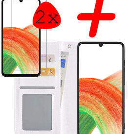 BASEY. BASEY. Samsung Galaxy A33 Hoesje Bookcase Wit Met 2x Screenprotector