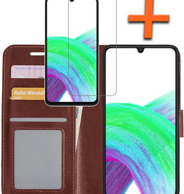Nomfy Nomfy Samsung Galaxy A33 Hoesje Bookcase Bruin Met Screenprotector