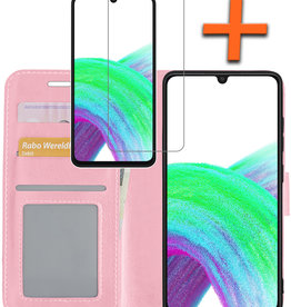 Nomfy Nomfy Samsung Galaxy A33 Hoesje Bookcase Lichtroze Met Screenprotector