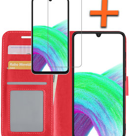 Nomfy Nomfy Samsung Galaxy A33 Hoesje Bookcase Rood Met Screenprotector