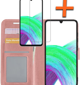 Nomfy Nomfy Samsung Galaxy A33 Hoesje Bookcase Rose goud Met Screenprotector