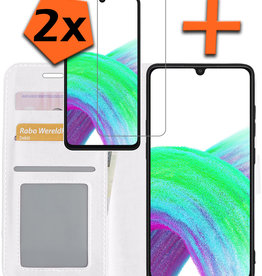 Nomfy Nomfy Samsung Galaxy A33 Hoesje Bookcase Wit Met 2x Screenprotector