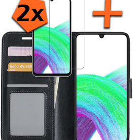 Nomfy Nomfy Samsung Galaxy A33 Hoesje Bookcase Zwart Met 2x Screenprotector