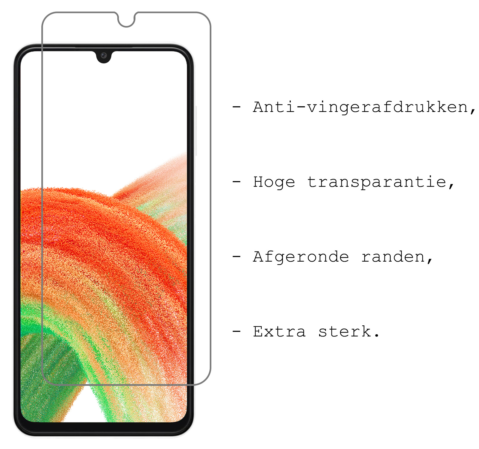 BASEY. Screenprotector Geschikt voor Samsung A33 Screenprotector Tempered Glass - Screenprotector Geschikt voor Samsung Galaxy A33 Beschermglas Screen Protector Glas