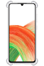 Samsung Galaxy A33 Hoesje Shock Proof Met Screenprotector Tempered Glass - Samsung Galaxy A33 Screen Protector Beschermglas Hoes Shockproof - Transparant