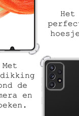 BASEY. Hoes Geschikt voor Samsung A33 Hoesje Shock Proof Case Hoes Siliconen Met Screenprotector - Hoesje Geschikt voor Samsung Galaxy A33 Hoes Cover Shockproof - Transparant